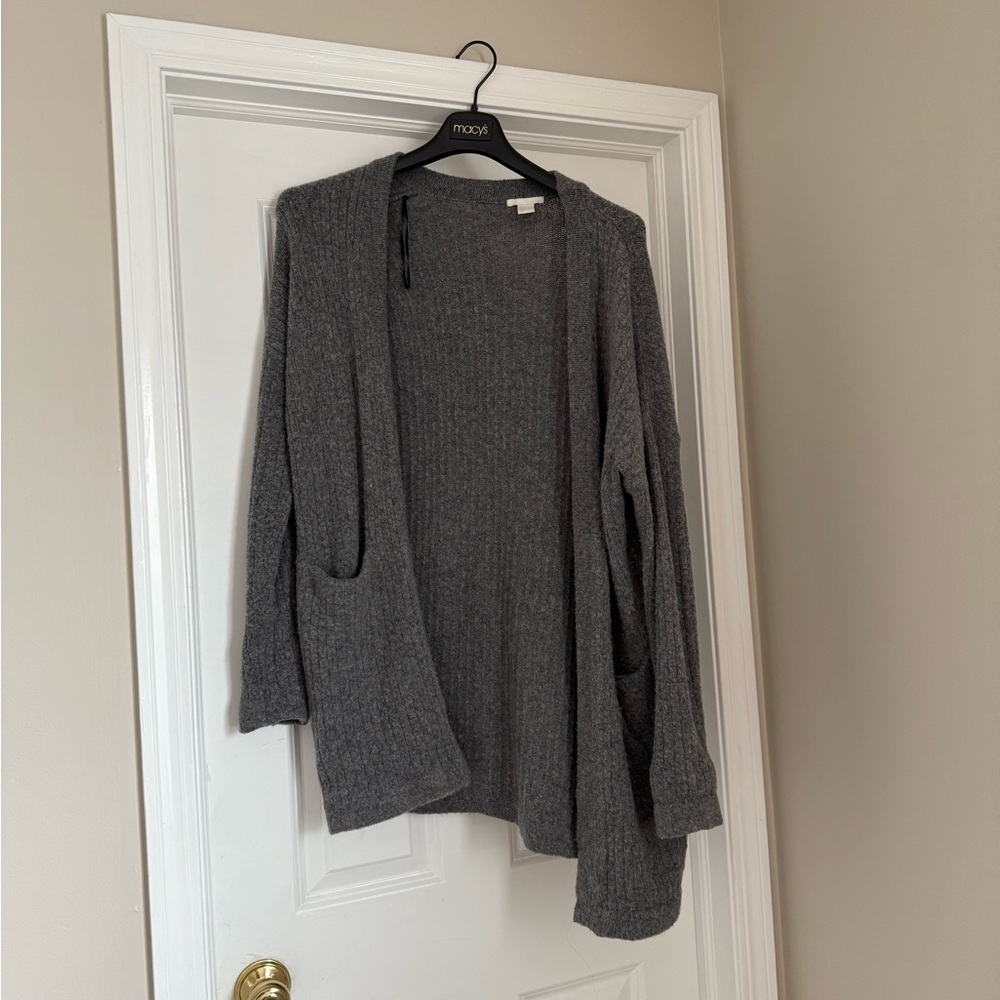 Gray Open-Front Women's Sweater